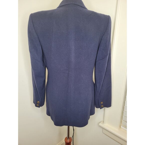 Talbots Womens Navy Double-Breasted Blazer Wool Cashmere Blend 10 - Picture 2 of 7